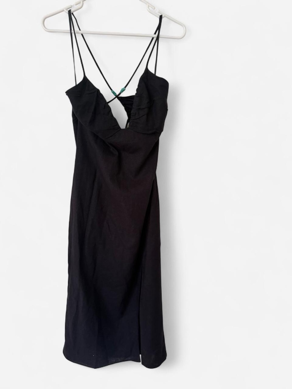 Zara Black Strappy V-Neck Maxi Dress